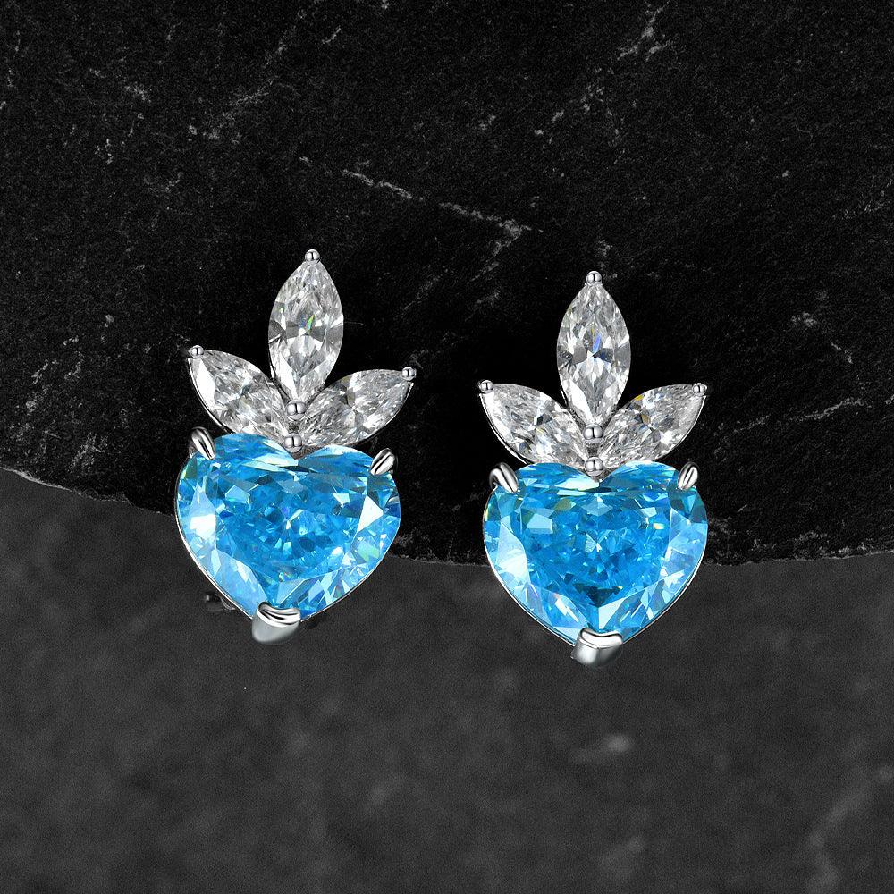 مجوهرات ميون2022 فضة على شكل قلب البحر الأزرقEarringsمجوهرات ميون