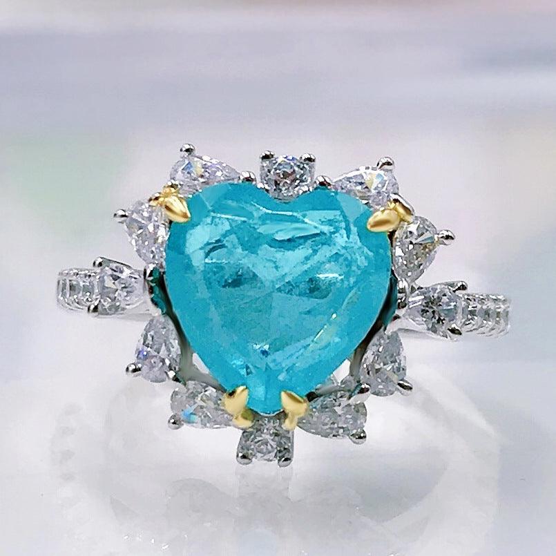 خاتم الماس على شكل قلب الازرقRingsمجوهرات ميون